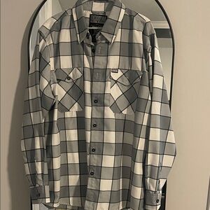 Dixon Men's Black, Gray, and White Checkered Shirt